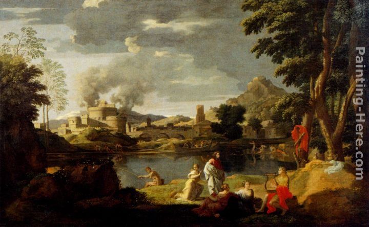 Nicolas Poussin Landscape With Orpheus And Eurydice